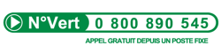 N° vert : 0 800 890 545 (appel gratuit depuis un poste fixe)